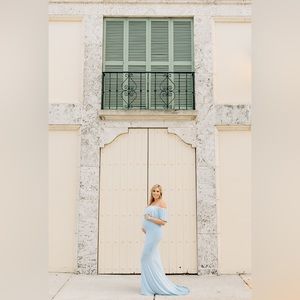 Maternity photo shoot mermaid style gown - light blue size small/ medium